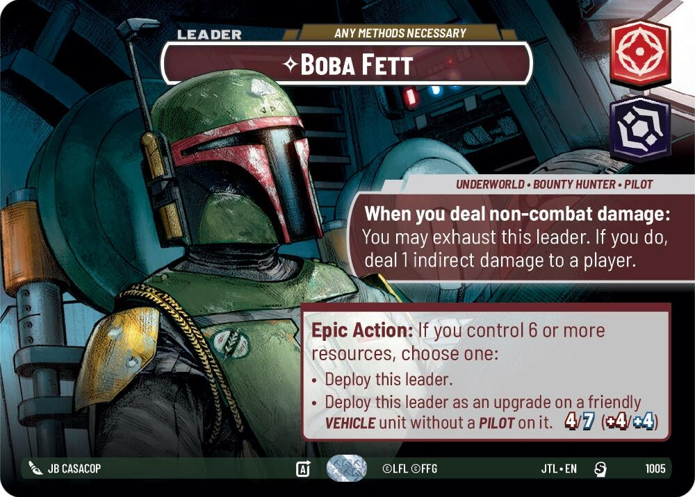 Image for Boba Fett - Any Methods Necessary (Showcase) (Jump to Lightspeed) (1005) - Star Wars: Unlimited