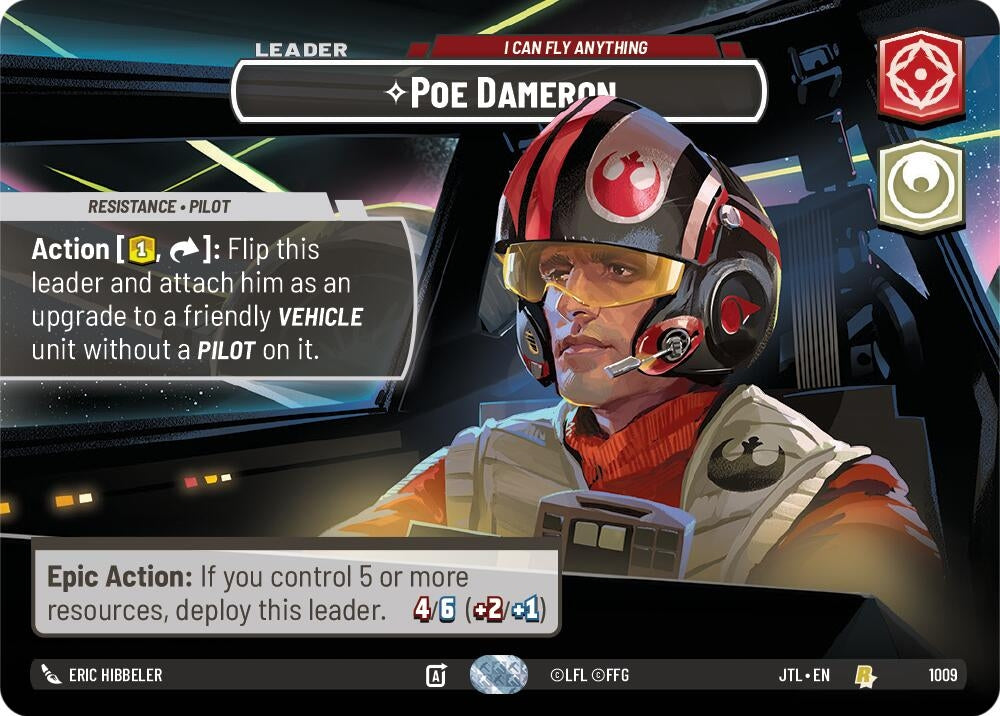 Image for Poe Dameron - I Can Fly Anything (Showcase) (Jump to Lightspeed) (1009) - Star Wars: Unlimited