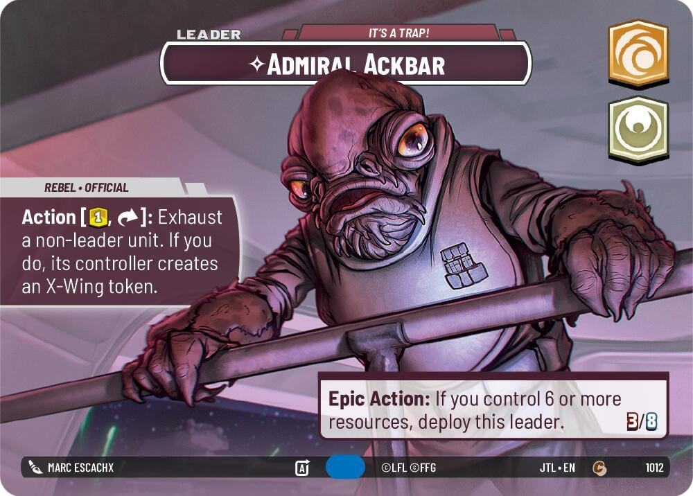 Image for Admiral Ackbar - It's A Trap! (Showcase) (Jump to Lightspeed) (1012) - Star Wars: Unlimited