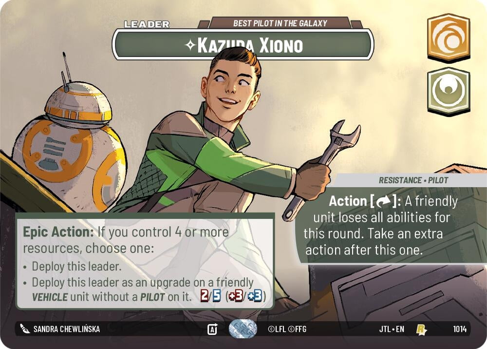 Image for Kazuda Xiono - Best Pilot in the Galaxy (Showcase) (Jump to Lightspeed) (1014) - Star Wars: Unlimited