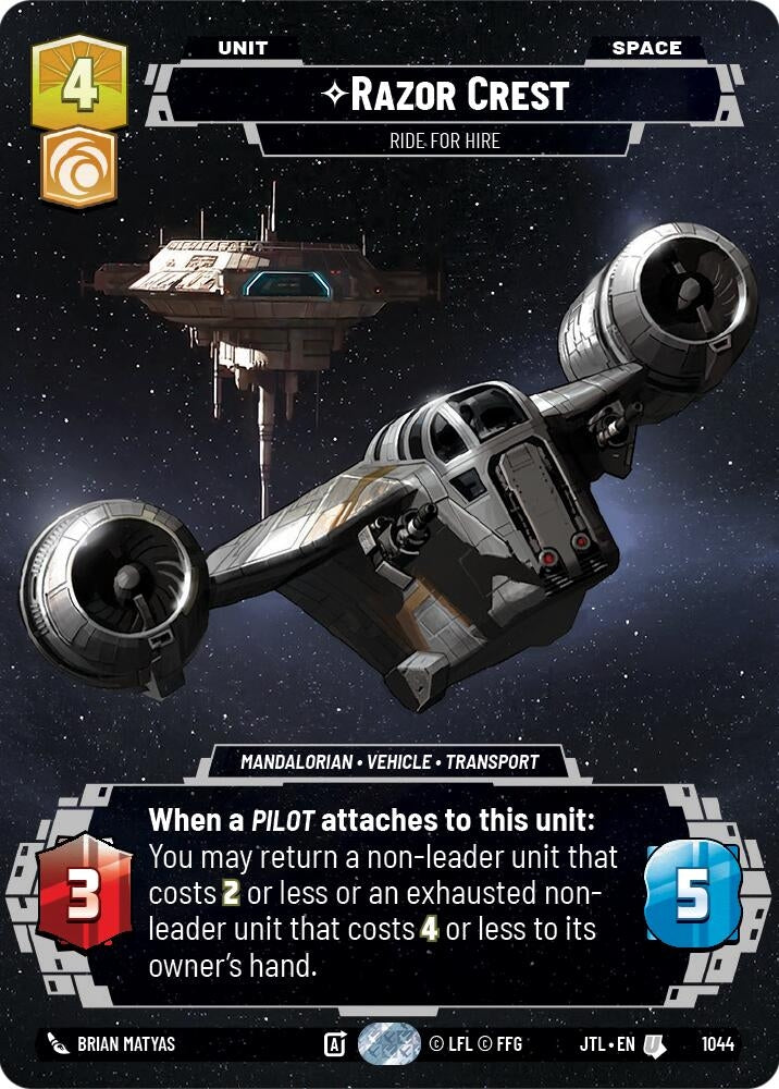 Image for Razor Crest - Ride For Hire (Prestige) (Jump to Lightspeed) (1044) - Star Wars: Unlimited