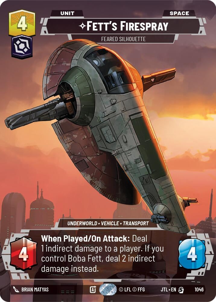 Image for Fett's Firespray - Feared Silhouette (Prestige) (Jump to Lightspeed) (1046) - Star Wars: Unlimited