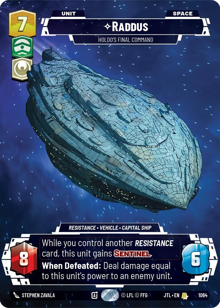 Image for Raddus - Holdo's Final Command (Prestige Foil) (Jump to Lightspeed) (1064) - Star Wars: Unlimited