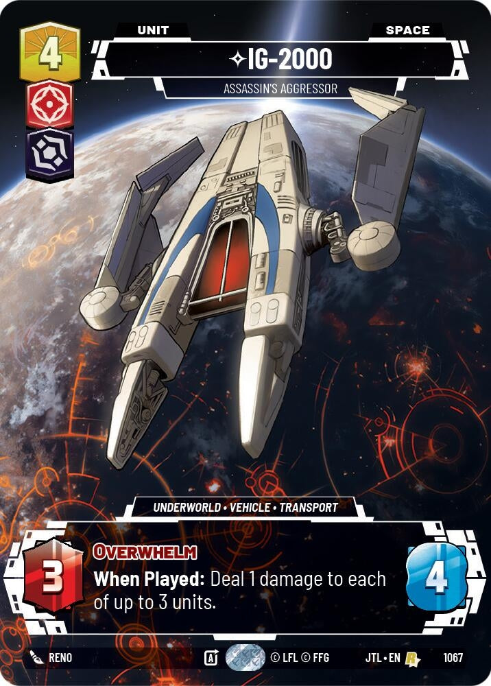 Image for IG-2000 - Assassin's Aggressor (Prestige Foil) (Jump to Lightspeed) (1067) - Star Wars: Unlimited