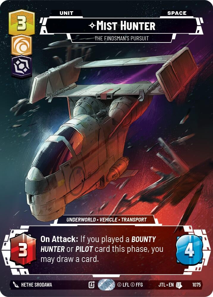 Image for Mist Hunter - The Findsman's Pursuit (Prestige Foil) (Jump to Lightspeed) (1075) - Star Wars: Unlimited