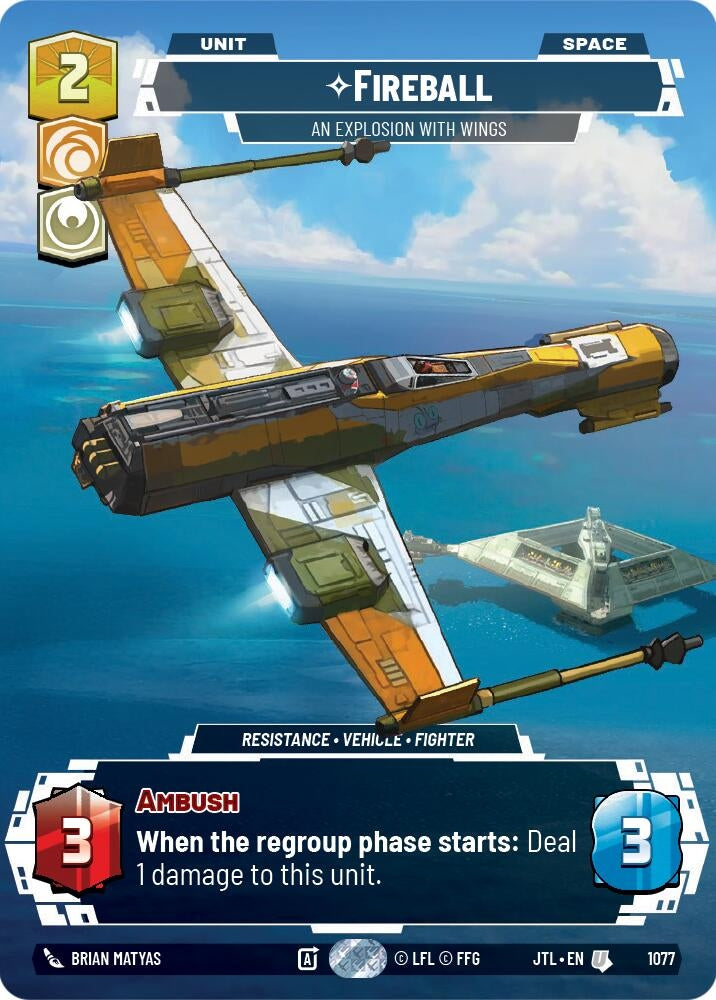Image for Fireball - An Explosion With Wings (Prestige Foil) (Jump to Lightspeed) (1077) - Star Wars: Unlimited
