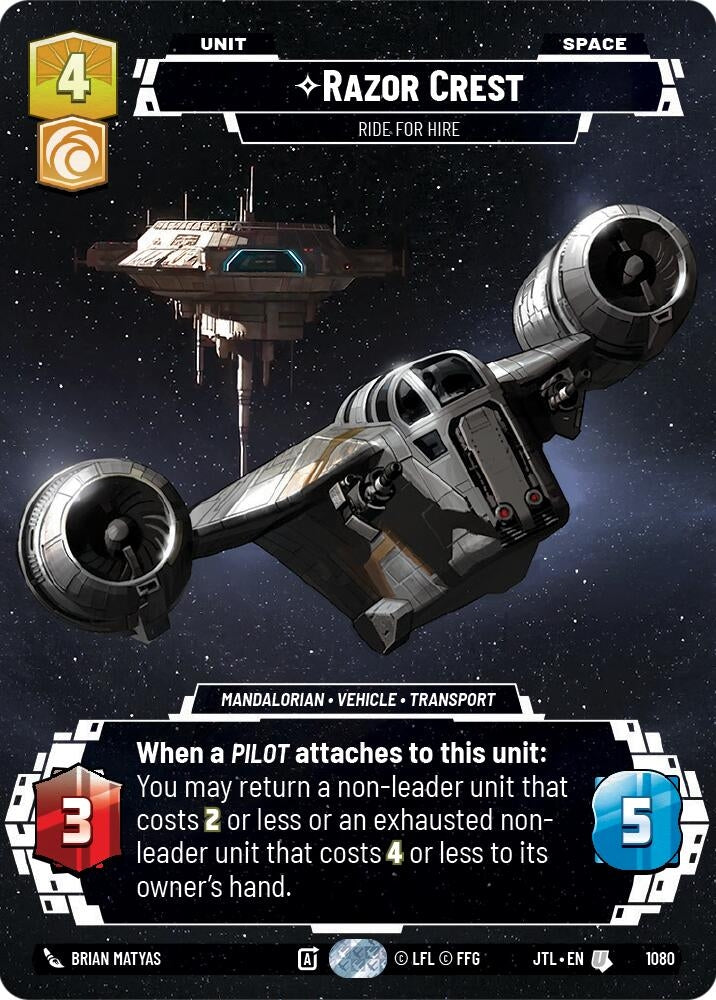 Image for Razor Crest - Ride For Hire (Prestige Foil) (Jump to Lightspeed) (1080) - Star Wars: Unlimited
