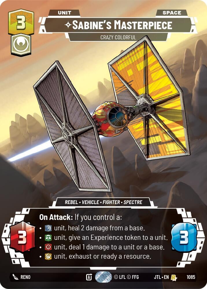 Image for Sabine's Masterpiece - Crazy Colorful (Prestige Foil) (Jump to Lightspeed) (1085) - Star Wars: Unlimited