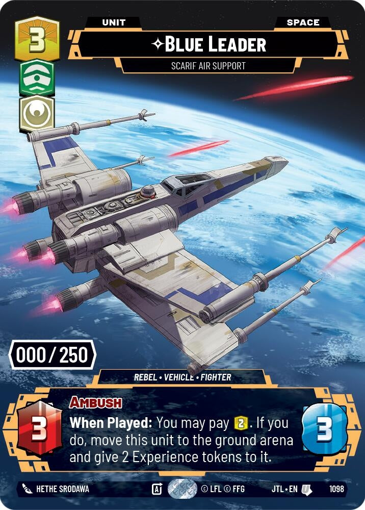 Image for Blue Leader - Scarif Air Support (Serialized) (Jump to Lightspeed) (1098) - Star Wars: Unlimited