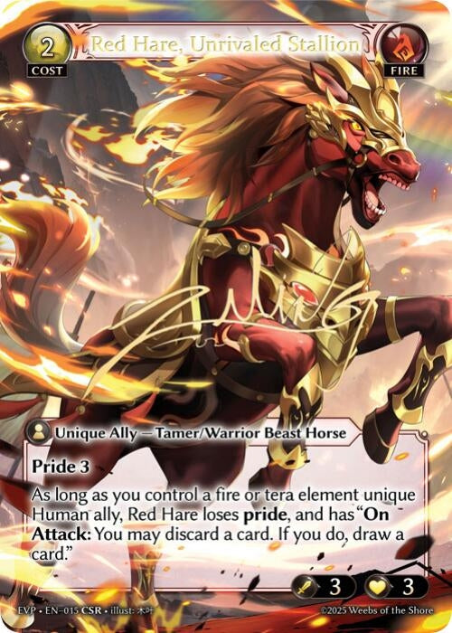 Image for Red Hare, Unrivaled Stallion (Abyssal Heaven Event Pack) (015) - Grand Archive TCG