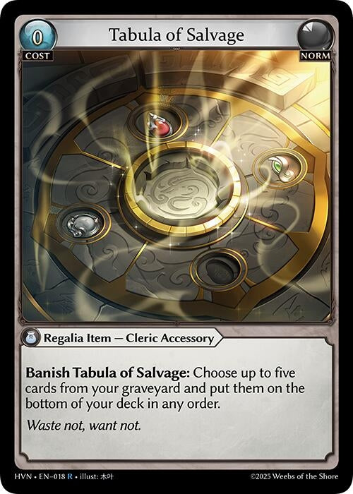 Image for Tabula of Salvage (Abyssal Heaven) (018) - Grand Archive TCG