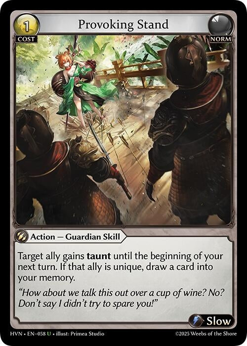 Image for Provoking Stand (Abyssal Heaven) (058) - Grand Archive TCG