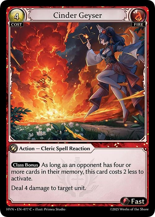 Image for Cinder Geyser (Abyssal Heaven) (077) - Grand Archive TCG
