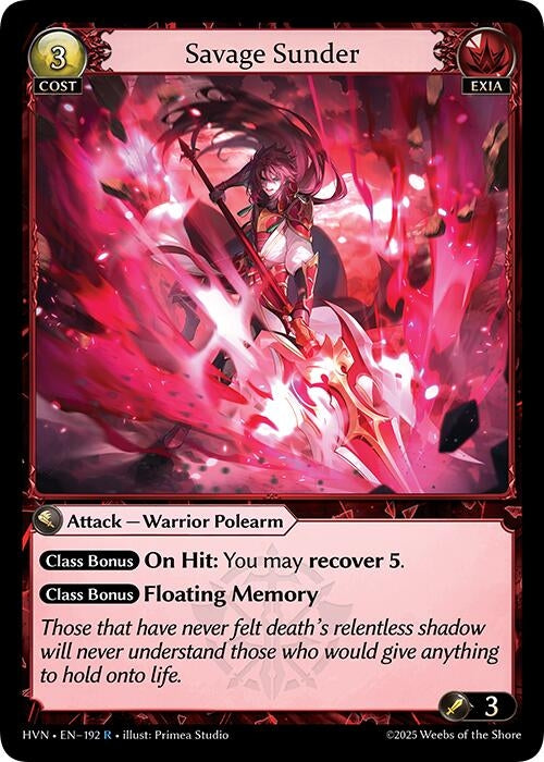 Image for Savage Sunder (Abyssal Heaven) (192) - Grand Archive TCG