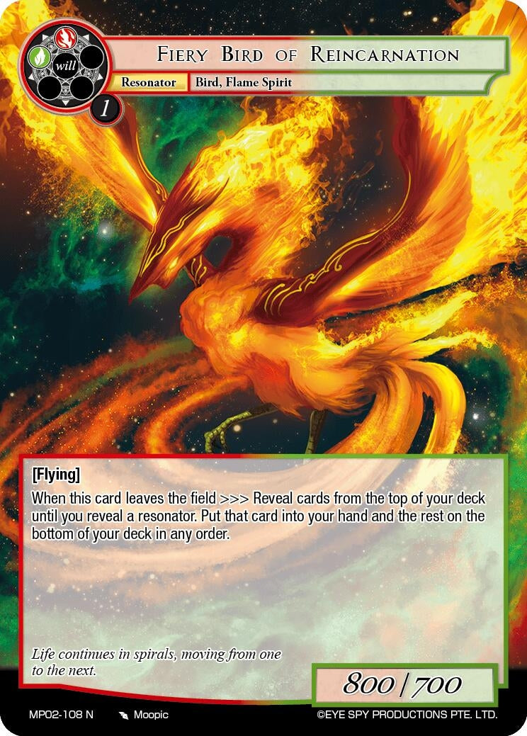 Image for Fiery Bird of Reincarnation (Masterpiece Collection 02 "Fates Reunited!") (MP02-108 N) - Force of Will