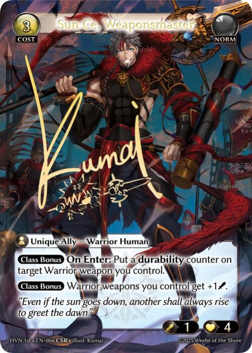 Image for Sun Ce, Weaponsmaster (CSR) (Abyssal Heaven) (066) - Grand Archive TCG