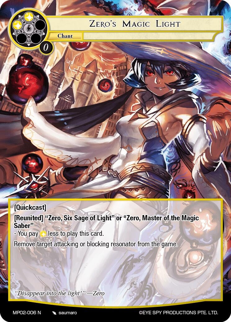 Image for Zero's Magic Light (Masterpiece Collection 02 "Fates Reunited!") (MP02-006 N) - Force of Will