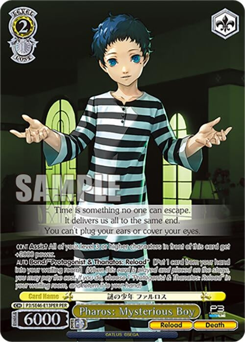 Image for Pharos: Mysterious Boy (PER) (Persona 3 Reload Premium Booster) (P3/SE46-E13PERPER) - Weiss Schwarz
