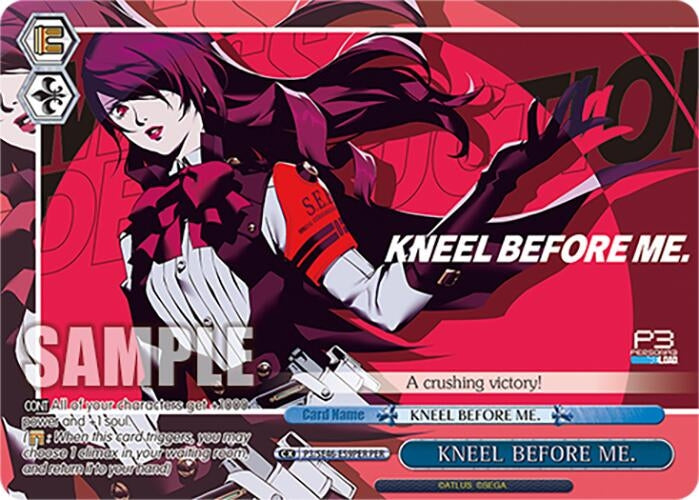 Image for KNEEL BEFORE ME. (PER) (Persona 3 Reload Premium Booster) (P3/SE46-E59PERPER) - Weiss Schwarz