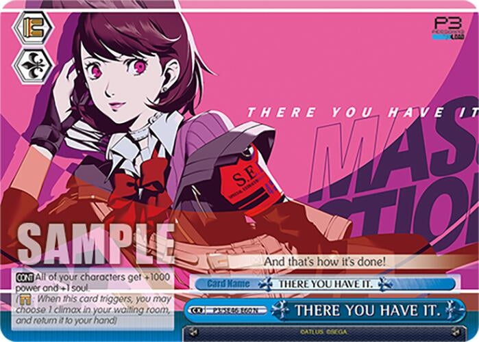 Image for THERE YOU HAVE IT. (Persona 3 Reload Premium Booster) (P3/SE46-E60N) - Weiss Schwarz