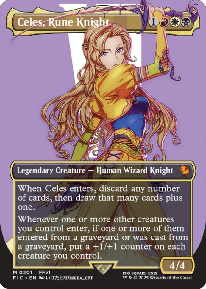 Image for Celes, Rune Knight (Borderless) (Commander: FINAL FANTASY) (201) - Magic: The Gathering