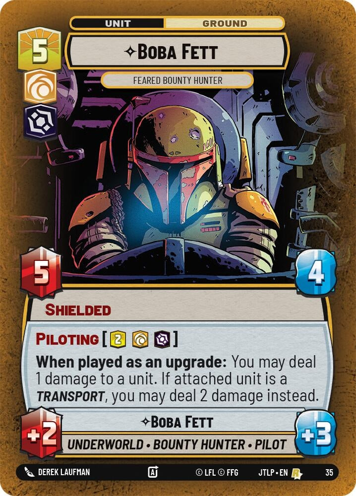 Image for Boba Fett - Feared Bounty Hunter (Foil) (Jump to Lightspeed - Weekly Play Promos) (35) - Star Wars: Unlimited