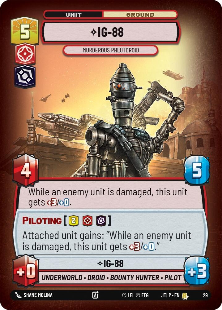 Image for IG-88 - Murderous Phlutdroid (Foil) (Jump to Lightspeed - Weekly Play Promos) (29) - Star Wars: Unlimited