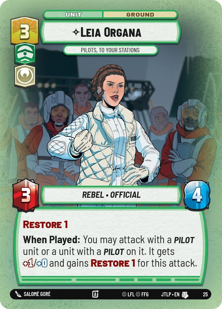 Image for Leia Organa - Pilots, To Your Stations (Foil) (Jump to Lightspeed - Weekly Play Promos) (25) - Star Wars: Unlimited