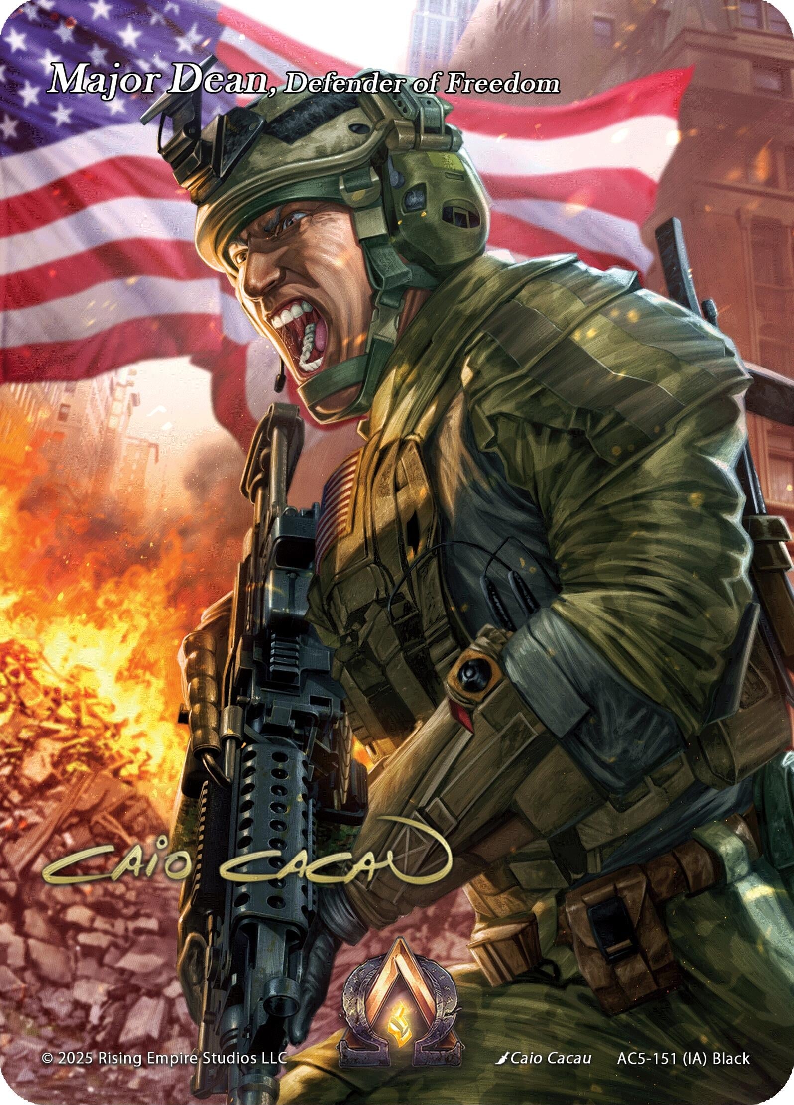 Image for Major Dean, Defender of Freedom (Iconic Art) (Equilibrium) (AC5-157) - Alpha Clash