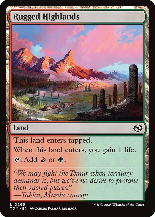 Image for Rugged Highlands (Tarkir: Dragonstorm) (265) - Magic: The Gathering