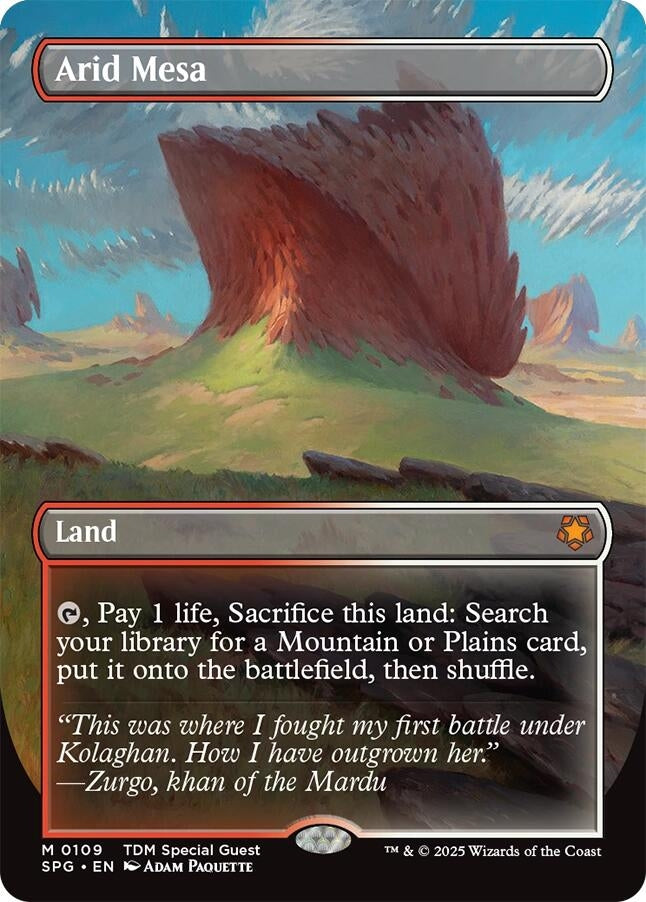 Image for Arid Mesa (Borderless) (Special Guests) (109) - Magic: The Gathering