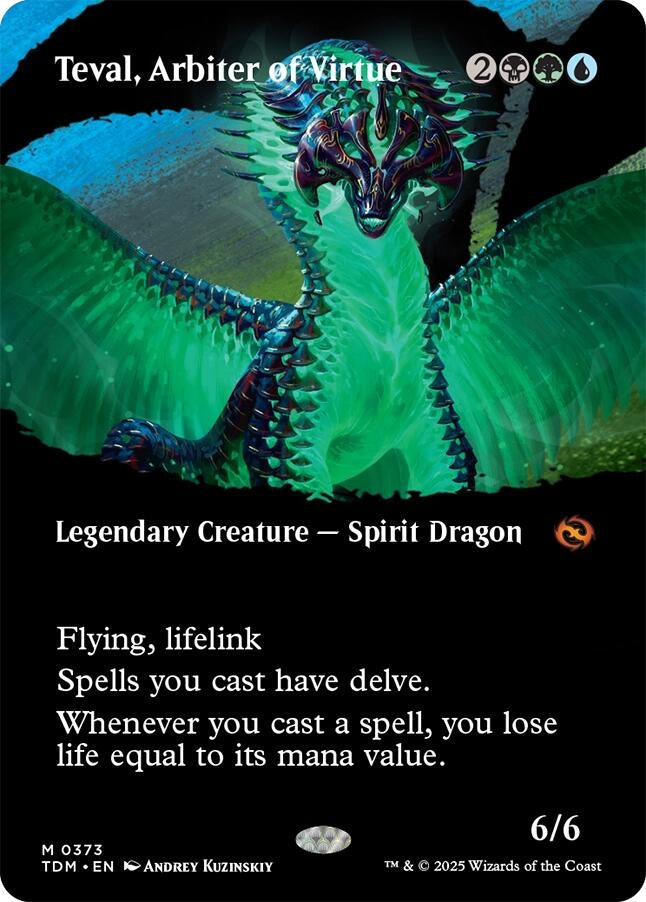 Image for Teval, Arbiter of Virtue (Borderless) (Tarkir: Dragonstorm) (373) - Magic: The Gathering