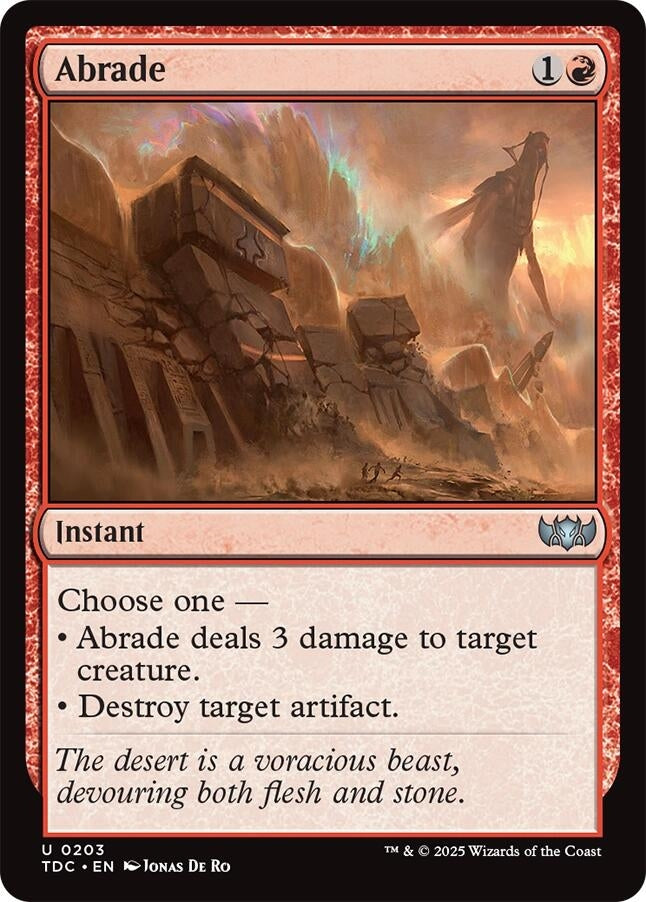 Image for Abrade (Commander: Tarkir: Dragonstorm) (203) - Magic: The Gathering