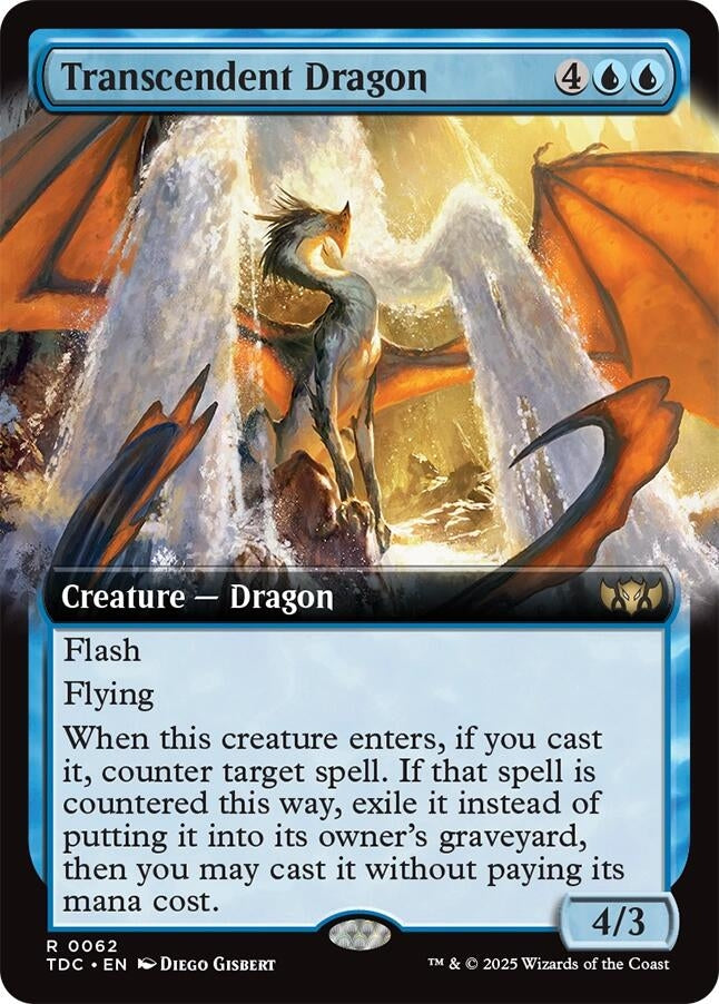 Image for Transcendent Dragon (Extended Art) (Commander: Tarkir: Dragonstorm) (62) - Magic: The Gathering