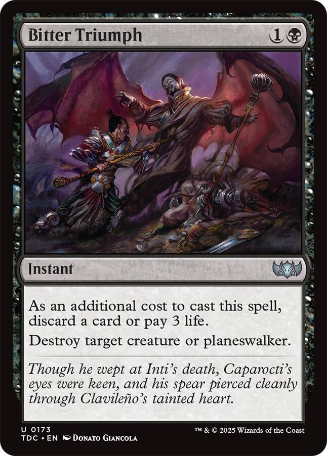 Image for Bitter Triumph (Commander: Tarkir: Dragonstorm) (173) - Magic: The Gathering