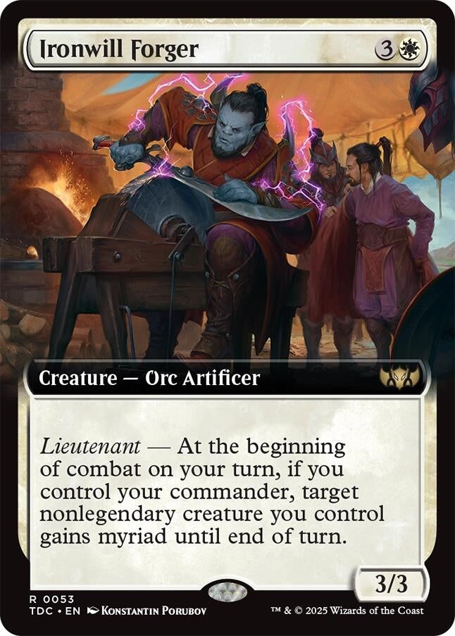 Image for Ironwill Forger (Extended Art) (Commander: Tarkir: Dragonstorm) (53) - Magic: The Gathering