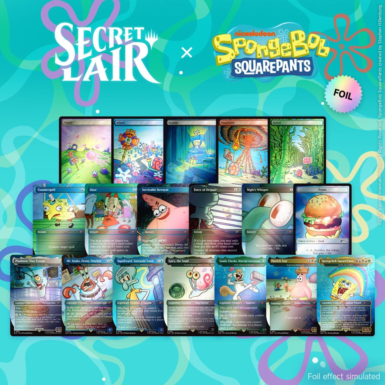 Image for Secret Lair Drop: Our Boss is on Vacation Superdrop: Spongebob Squarepants Bundle - Rainbow Foil Edition - Magic: The Gathering