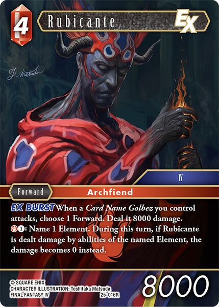 Image for Rubicante EX (Tears of the Planet) (25-016R) - Final Fantasy TCG