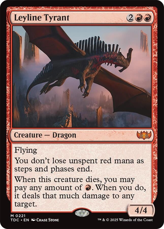 Image for Leyline Tyrant (Commander: Tarkir: Dragonstorm) (221) - Magic: The Gathering