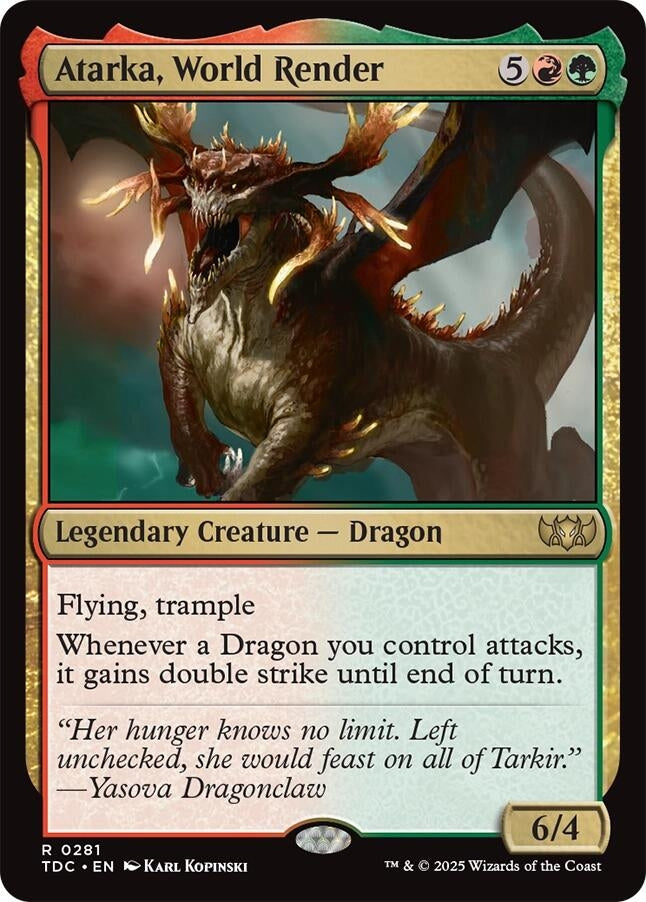 Image for Atarka, World Render (Commander: Tarkir: Dragonstorm) (281) - Magic: The Gathering