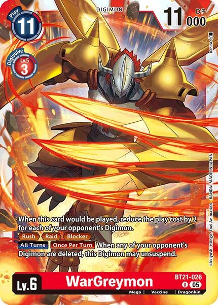 Image for WarGreymon (BT21) (BT21-026 U) - Digimon Card Game