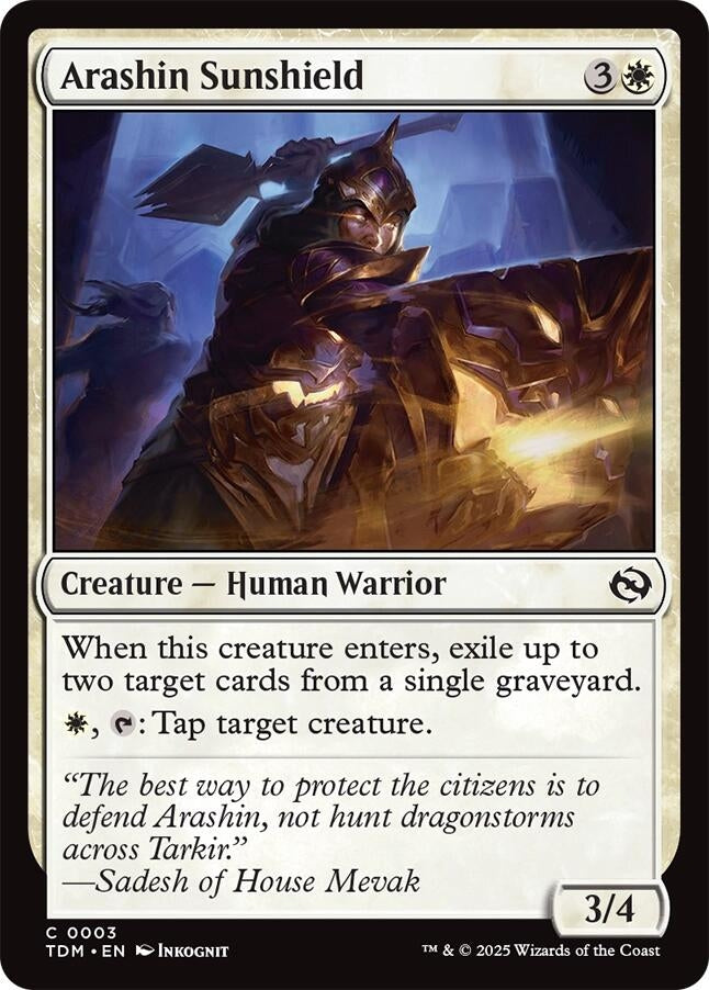 Image for Arashin Sunshield (Tarkir: Dragonstorm) (3) - Magic: The Gathering