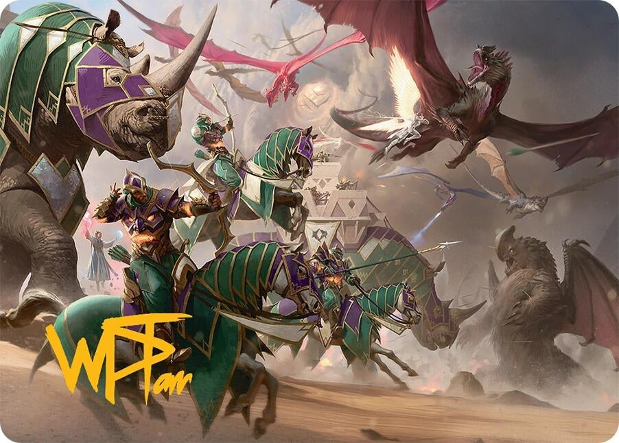 Image for United Battlefront Art Card (5/54) (Gold-Stamped Signature) (Art Series: Tarkir: Dragonstorm) (5) - Magic: The Gathering