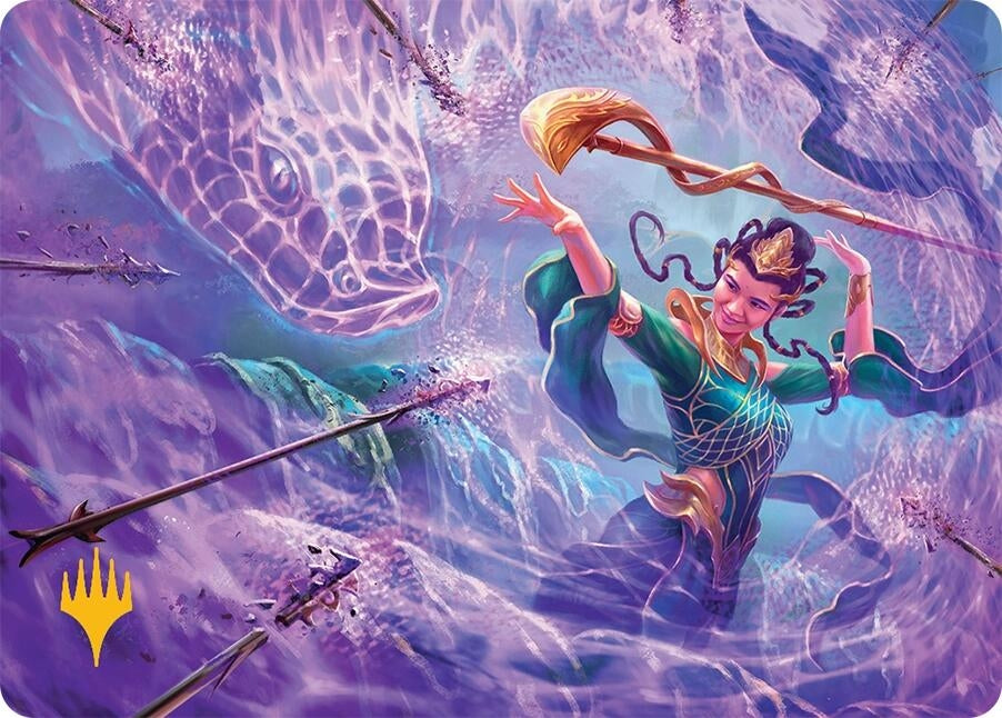 Image for Snakeskin Veil Art Card (19/54) (Gold-Stamped Planeswalker Symbol) (Art Series: Tarkir: Dragonstorm) (19) - Magic: The Gathering