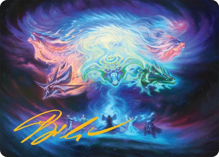 Image for Call the Spirit Dragons Art Card (21/54) (Gold-Stamped Signature) (Art Series: Tarkir: Dragonstorm) (21) - Magic: The Gathering