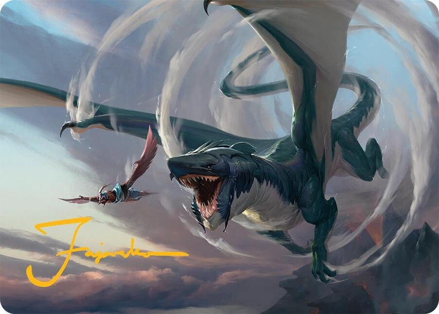 Image for Whirlwing Stormbrood Art Card (27/54) (Gold-Stamped Signature) (Art Series: Tarkir: Dragonstorm) (27) - Magic: The Gathering