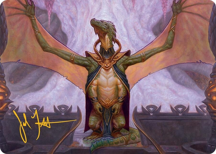 Image for Kheru Goldkeeper Art Card (36/54) (Gold-Stamped Signature) (Art Series: Tarkir: Dragonstorm) (36) - Magic: The Gathering
