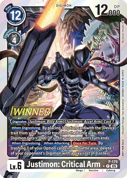 Image for Justimon: Critical Arm (Store Tournament 2025 Vol.2 Winner Pack) - Digimon Card Game