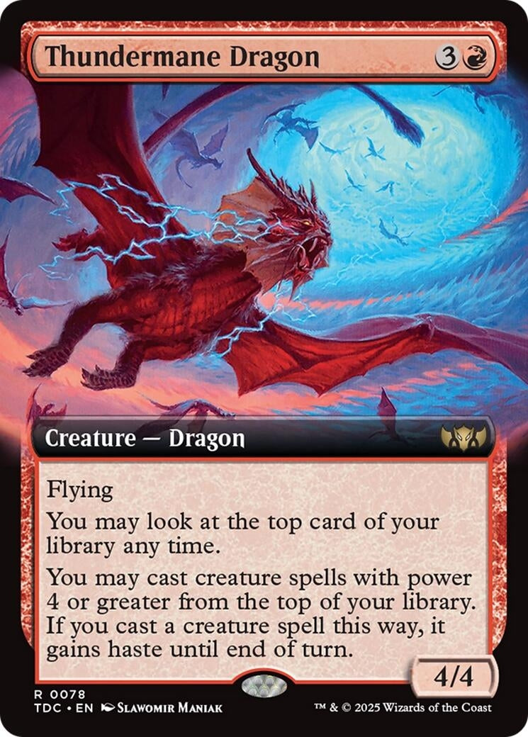 Image for Thundermane Dragon (Extended Art) (Commander: Tarkir: Dragonstorm) (78) - Magic: The Gathering