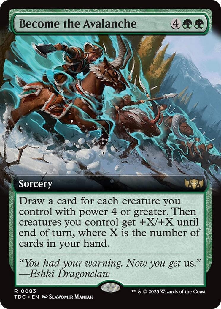 Image for Become the Avalanche (Extended Art) (Commander: Tarkir: Dragonstorm) (83) - Magic: The Gathering